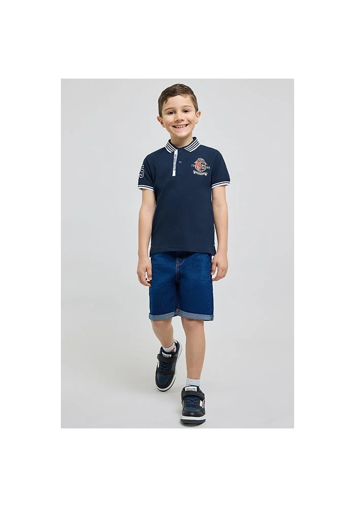 أر أند بي Embroidered Polo T-Shirt with Short Sleeves