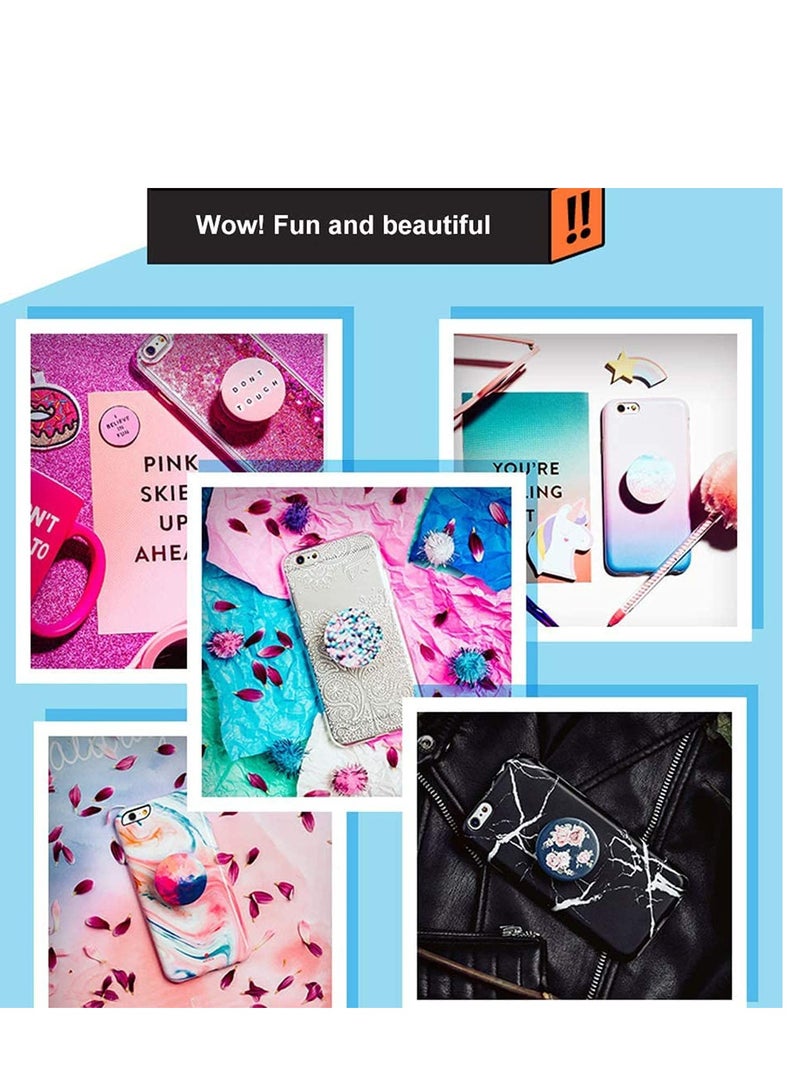 SYOSI Phone Grip Epoxy Resin Mold, 7 Cavity Irregular Silicone Mould with 10 Pcs Sockets Holder Stand, for DIY Crafts Jewelry Making Gifts - Image 4