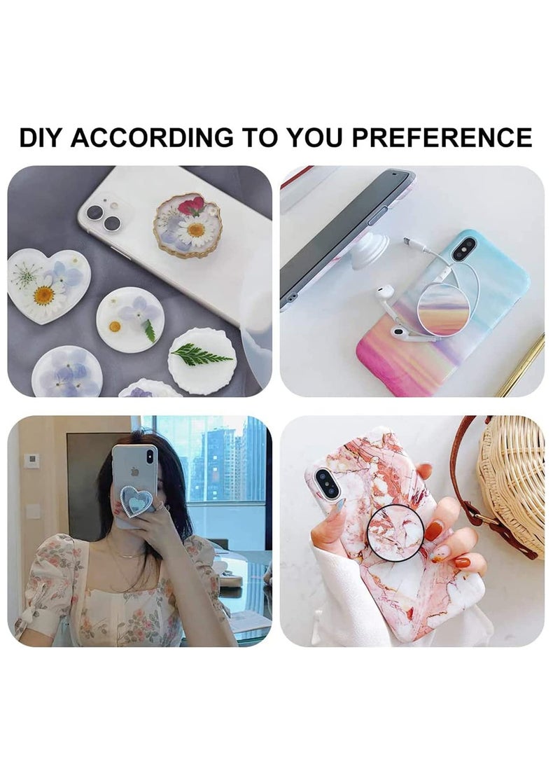 SYOSI Phone Grip Epoxy Resin Mold, 7 Cavity Irregular Silicone Mould with 10 Pcs Sockets Holder Stand, for DIY Crafts Jewelry Making Gifts - Image 2