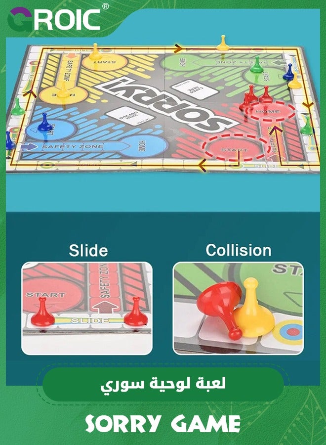 GROIC Board Games, Sorry Gaming! Sorry Chess Family Board Games, Not Sorry Board Game for Kids and Adults, 2 to 4 Players, Ages 6 and Up, Educational Board Games Family Board Games - Image 4