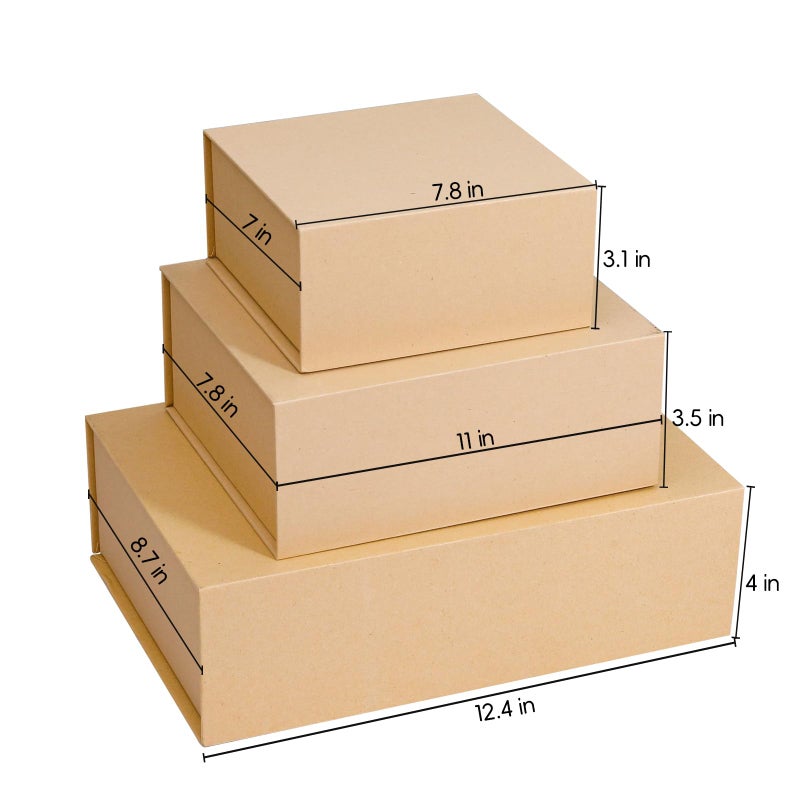 Rsgift Foldable Gift Box with Lid, 11x7.8x3.5 Inches, Magnetic Closure for Men - Wedding, Birthday, Graduation Packaging - Image 2