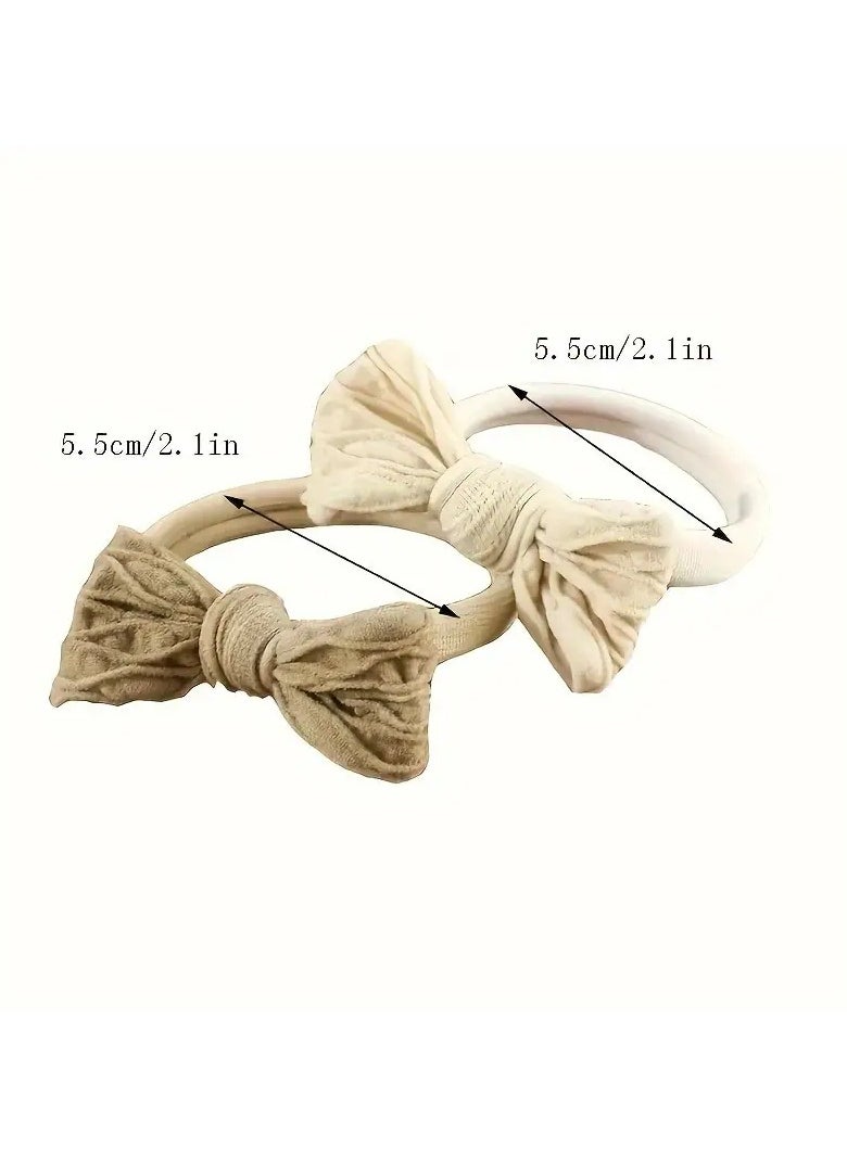 Goolsky 10pcs Bow Hair Band, Durable Hair Rope, Elastic And Simple Retro Headwear, Hair Accessories For Girls  - Image 2