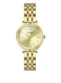 Embellished Round Gold Dial Analog Gold Watch