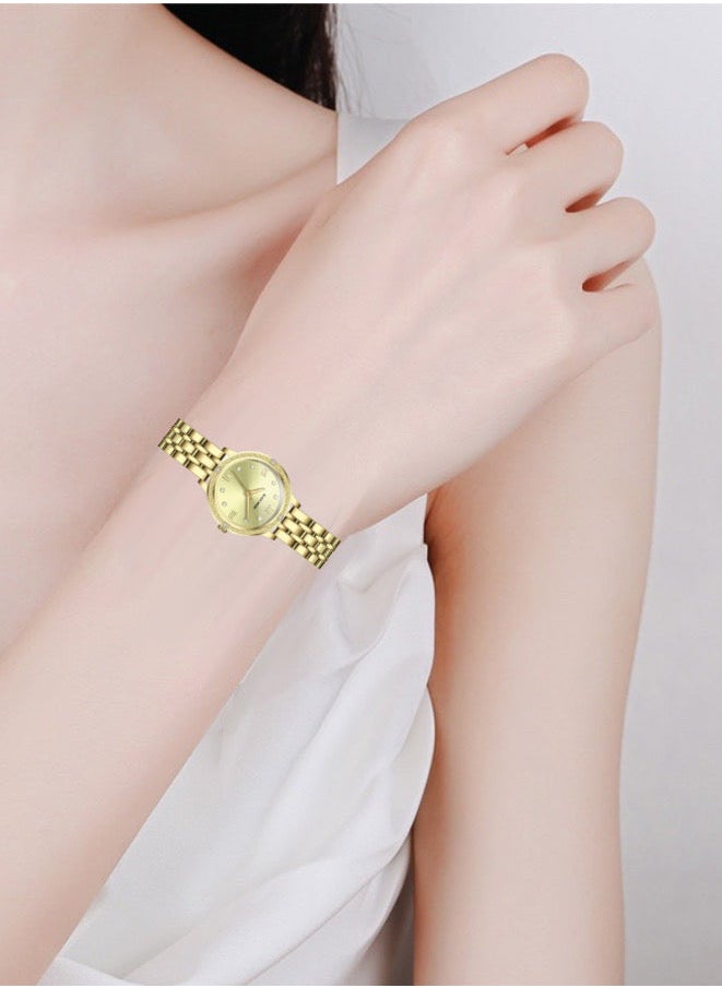 Black Moon - Embellished Round Gold Dial Analog Gold Watch - Image 1