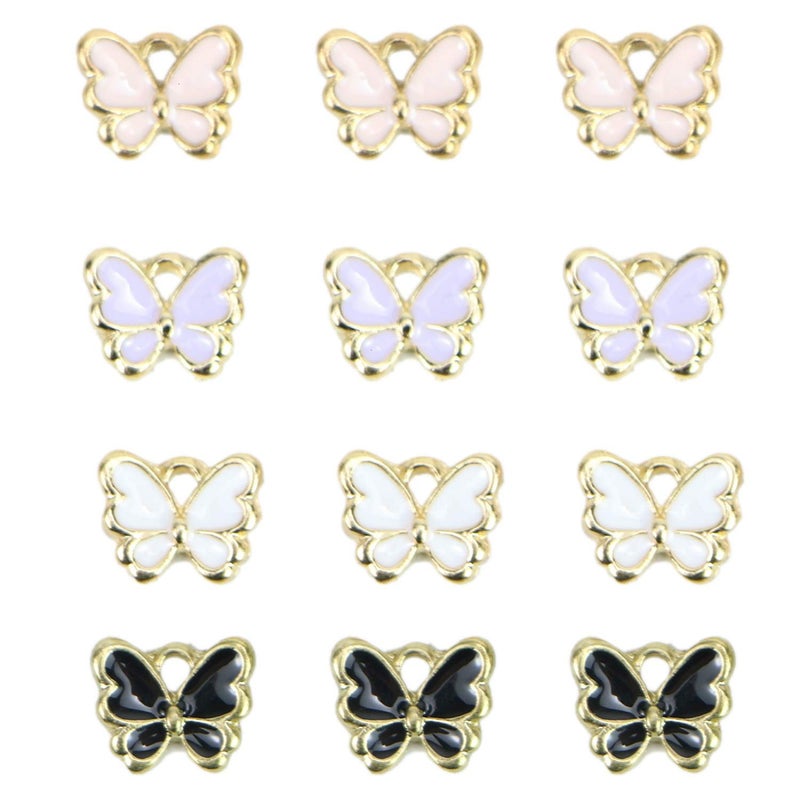 Monrocco YOUNGFIT Monrocco 40 Pcs Enamel Butterfly Charms Bracelet Pendant Charms for Jewelry Making alloy - Image 1