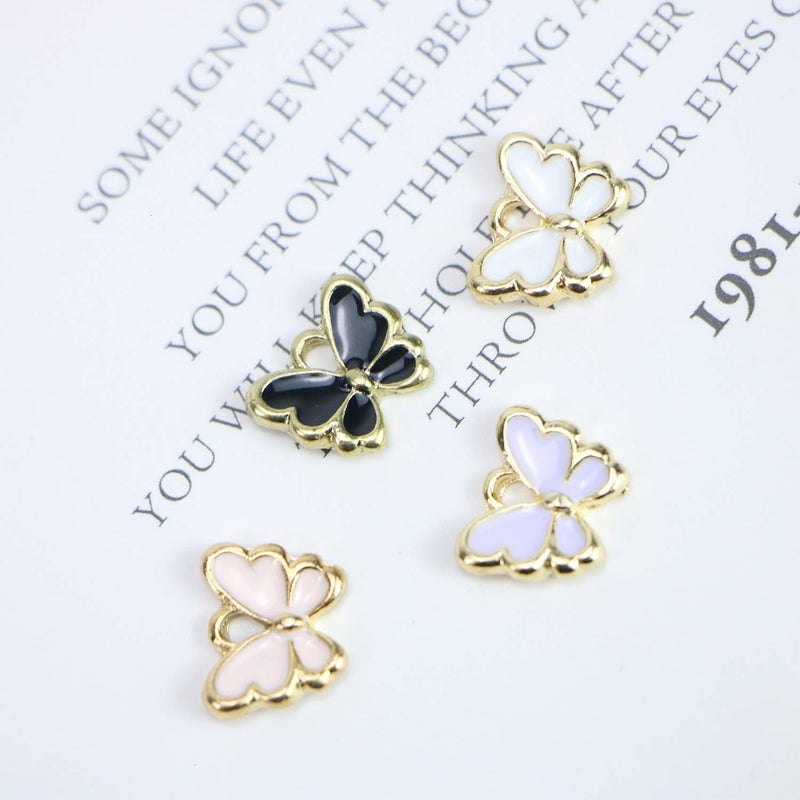 Monrocco YOUNGFIT Monrocco 40 Pcs Enamel Butterfly Charms Bracelet Pendant Charms for Jewelry Making alloy - Image 3
