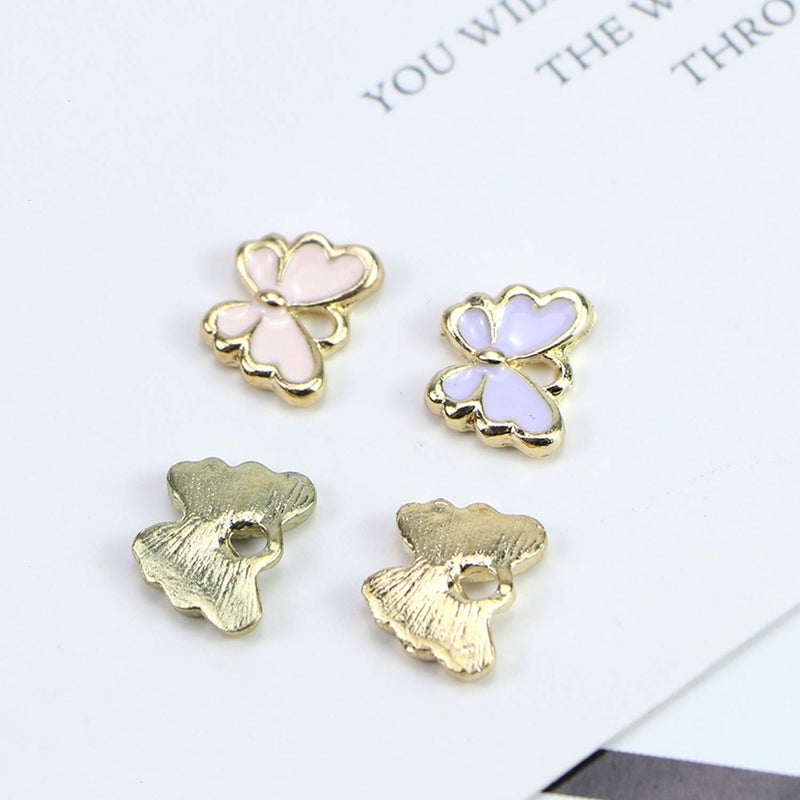 Monrocco YOUNGFIT Monrocco 40 Pcs Enamel Butterfly Charms Bracelet Pendant Charms for Jewelry Making alloy - Image 5