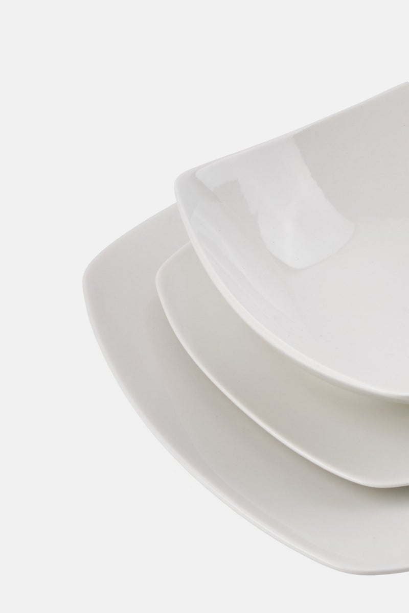 Gibson Home 16 Pieces Fine Ceramic Dinnerware Set, White - Image 3