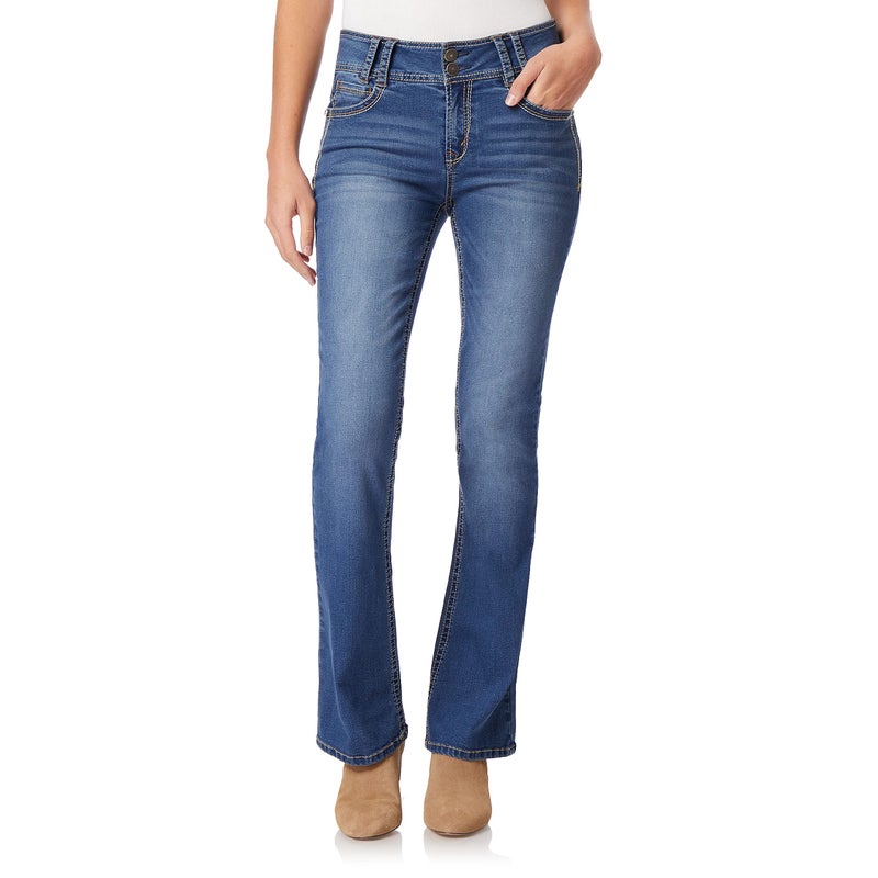 WallFlower Women's InstaStretch Luscious Curvy Bootcut Jeans, Trixie, 7 - Image 1