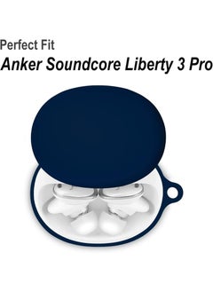 Waldic Silicone Protective Case Cover For Anker Soundcore Liberty 3 Pro - Dark Blue  - Image 2