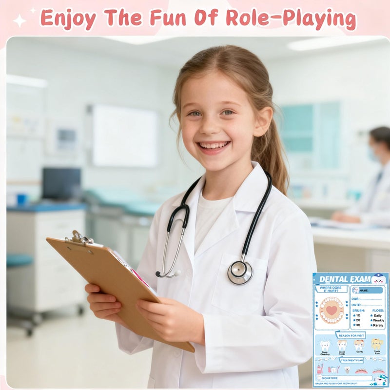 wootile Pretend Play Notepads 6 Pack Playtime Pads Pretend Play Notebooks Variety Role Play Doctorâ€™s Report Grocery List Restaurant Guest Checklist Notepads - Image 3