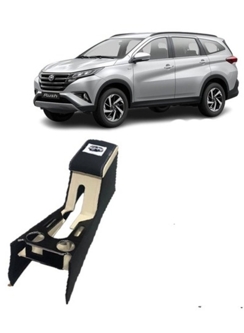 Armrest Console for Toyota Rush 2019–2025 Custom Fit with Storage Compartment and Cup Holder Black - Image 1