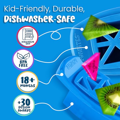 FunBites Food Cutter, Sandwich Cutter for Kids, Bento Lunch Box Accessory, Cuts Food into Bite-Size Shapes – Blue Triangles - Image 3