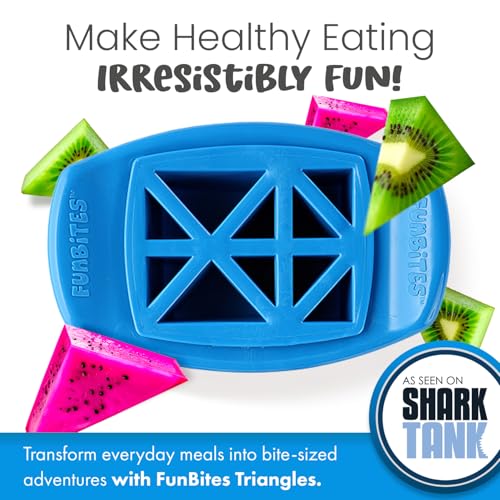 FunBites Food Cutter, Sandwich Cutter for Kids, Bento Lunch Box Accessory, Cuts Food into Bite-Size Shapes – Blue Triangles - Image 2
