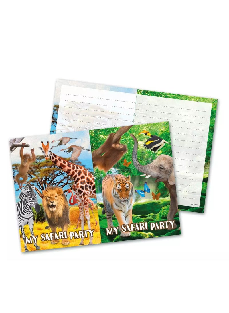 فولات دعوات حفلة سفاري - 8 قطع