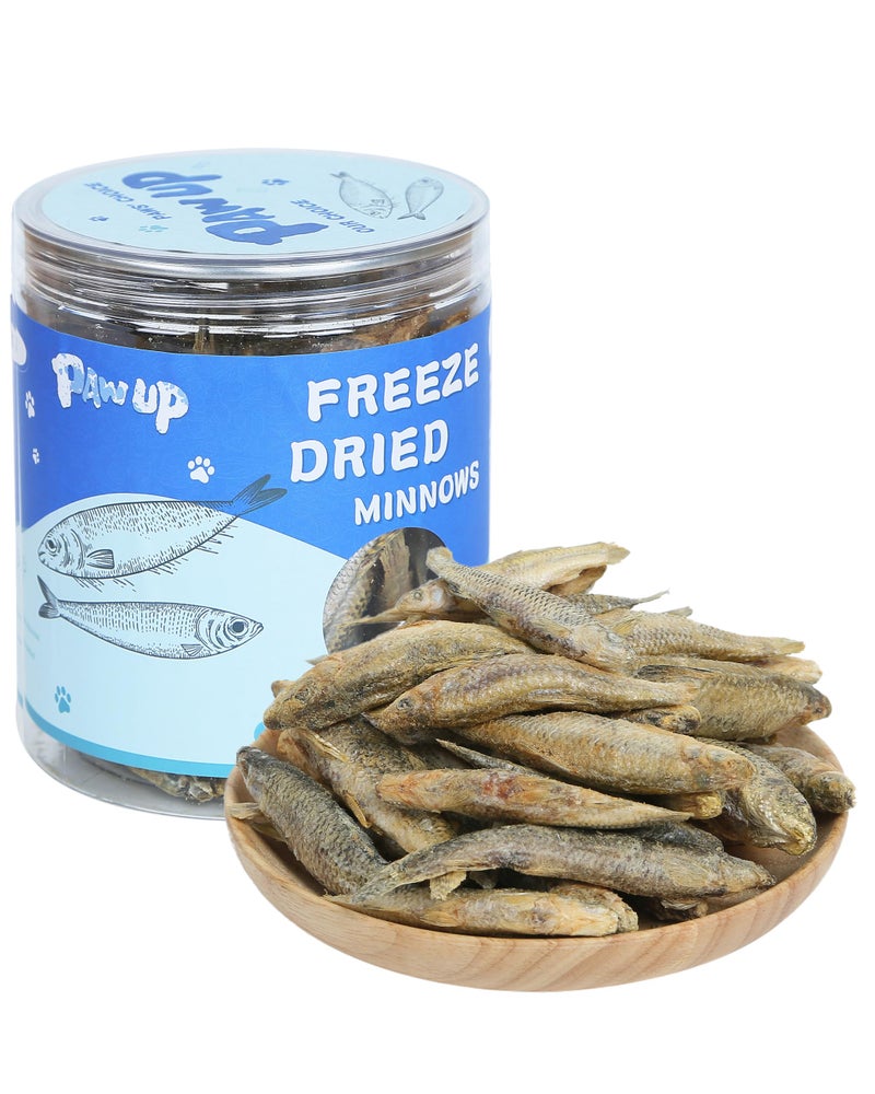 PAWUP Freeze Dried Minnows Dogs Treats â€“ 100% Raw Single-Ingredient Pet Fish Snacks â€“ Rich in Omega-3, Grain-Free â€“ Healthy Training Rewards & Meal Toppers, 2.8 oz - Image 1