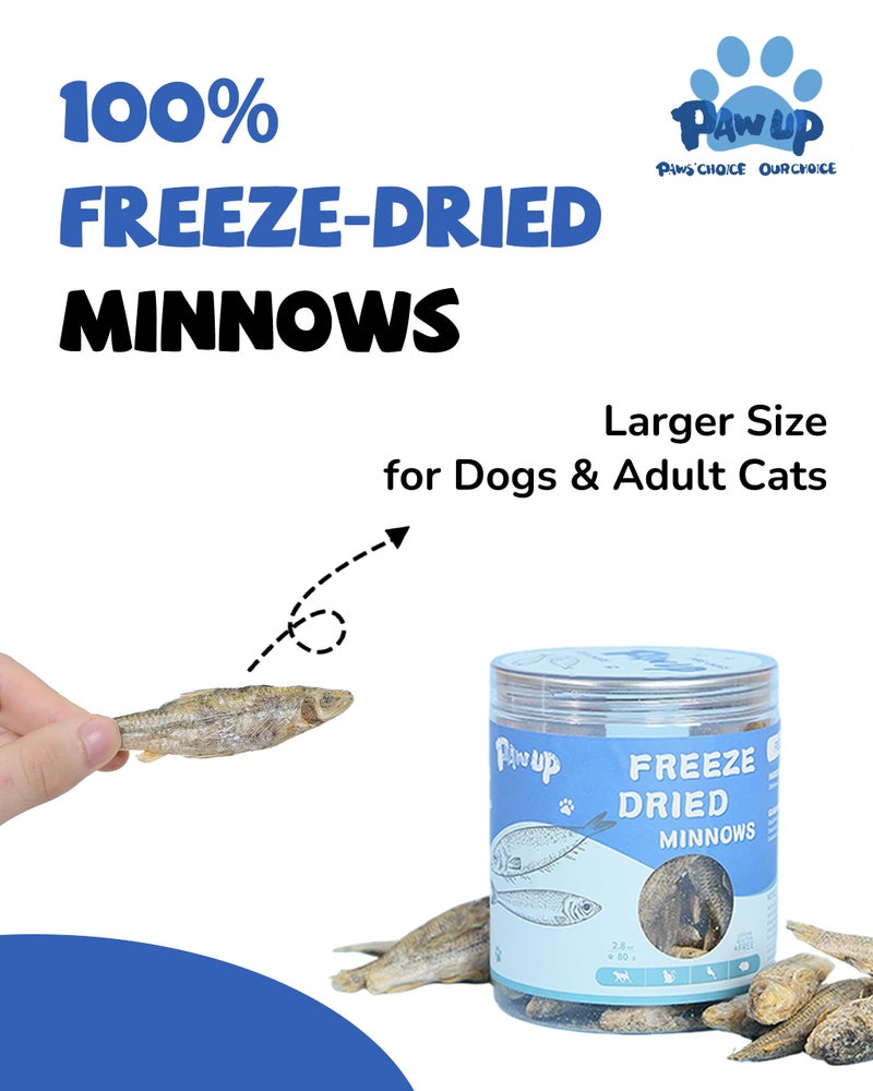 PAWUP Freeze Dried Minnows Dogs Treats â€“ 100% Raw Single-Ingredient Pet Fish Snacks â€“ Rich in Omega-3, Grain-Free â€“ Healthy Training Rewards & Meal Toppers, 2.8 oz - Image 2