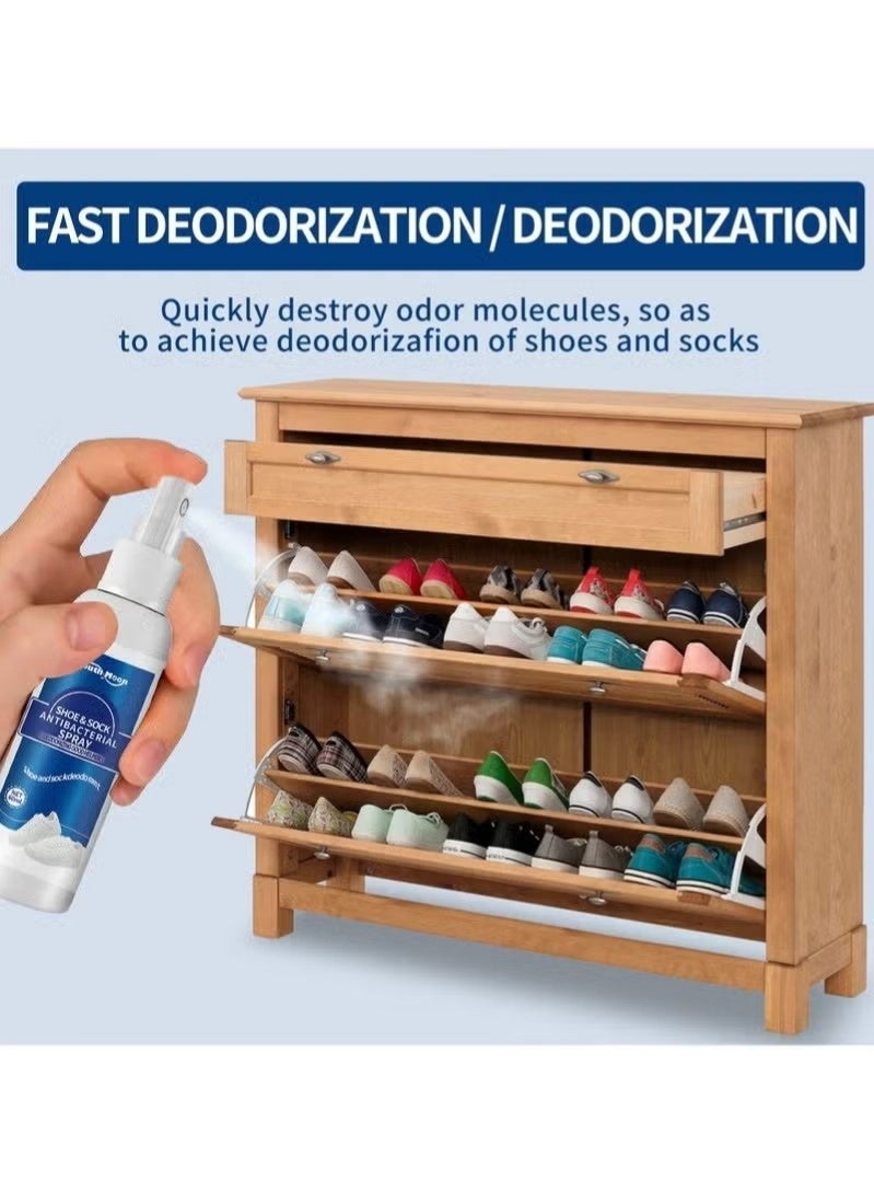 SOUTH MOON Shoe Odor Eliminator Spray Antibacterial Sneaker Deodorizer Foot Odor Remover Shoe and Sock Spray Removes Bad Smell for Sneakers Boots Sports Shoes Quick Dry Formula 60ml - Image 3