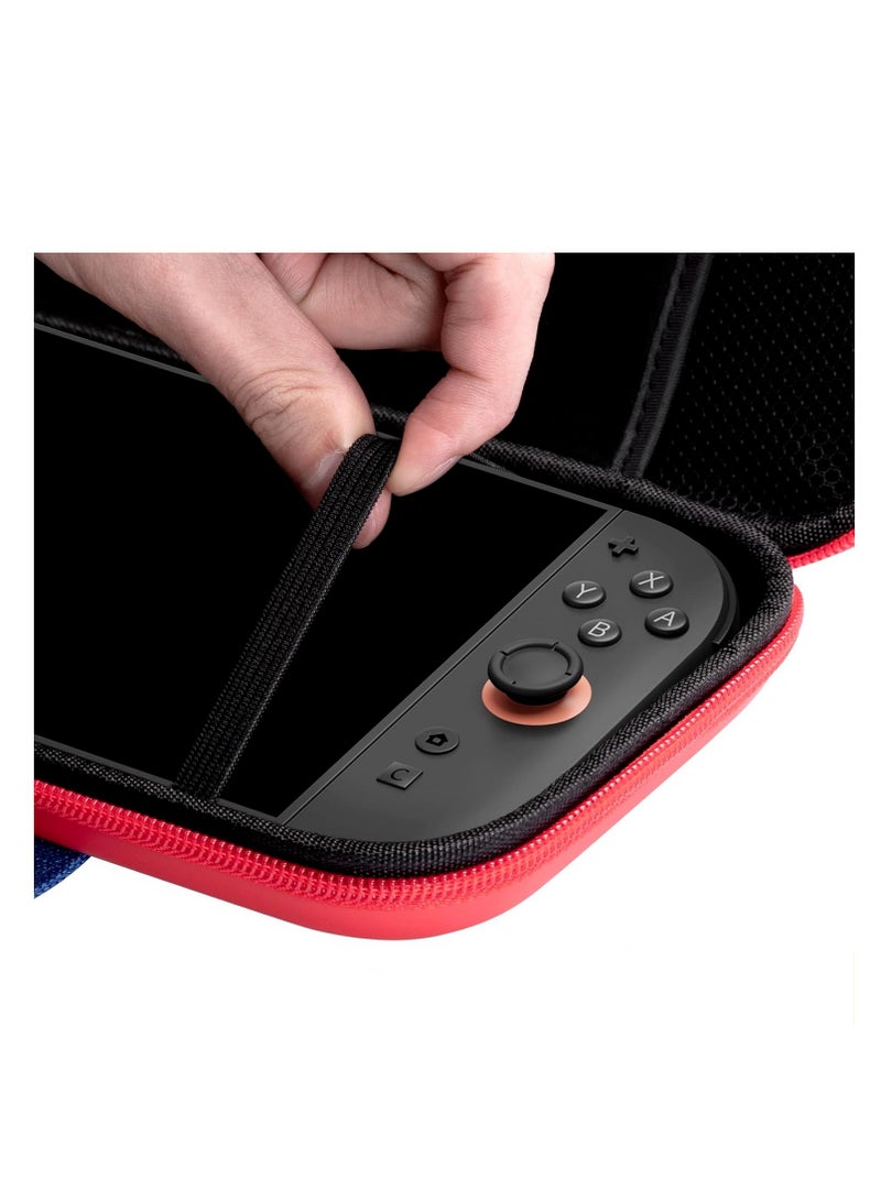 Carrying Case for Nintendo Switch 2 2025, Protective Case with 10 Game Cartridge Holders, Travel Carrying Storage Pouch - Red Blue - Image 5