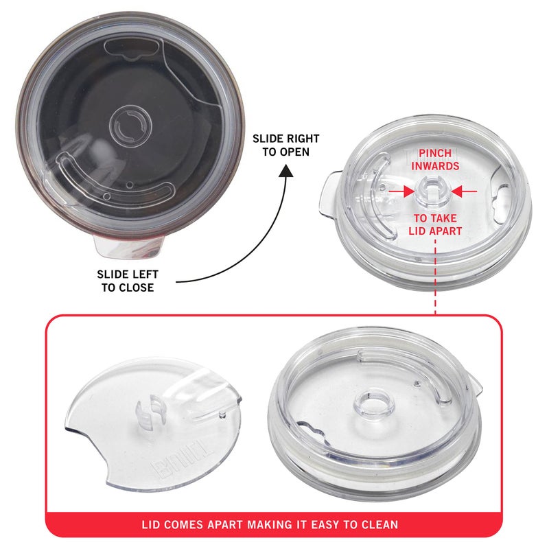 BUILT 20 Ounce Double Wall Vacuum Sealed Stainless Steel Coffee and Water Tumbler Easy to Clean Tritan Lid with Rotating Splash Guard, Storm Gray,5286360 - Image 3