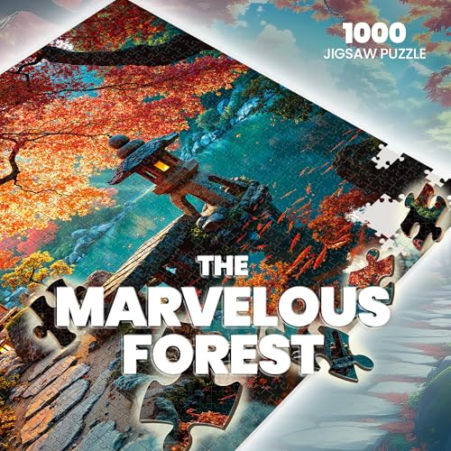 lamplig Puzzles for Adults 1000 Pieces Japanese Fall Kyoto Landscape Lake Nature 1000 Piece Puzzle for Adults Seniors Jigsaw Puzzles 1000 Pieces with Letters on Back Gifts Decor 11 Poster - Image 5