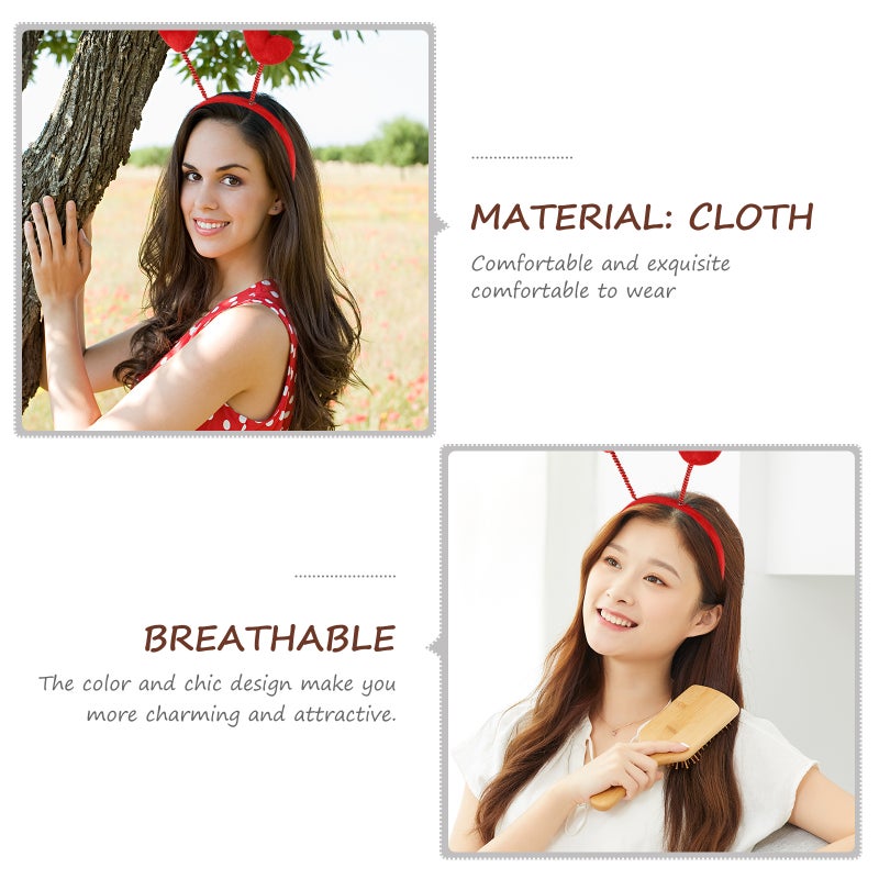 3pcs Loving Heart Hair Adorable Hair Bands Hair Accessories for Women Girls (Red Spring Loving Heart Hair Hoop) - Image 4