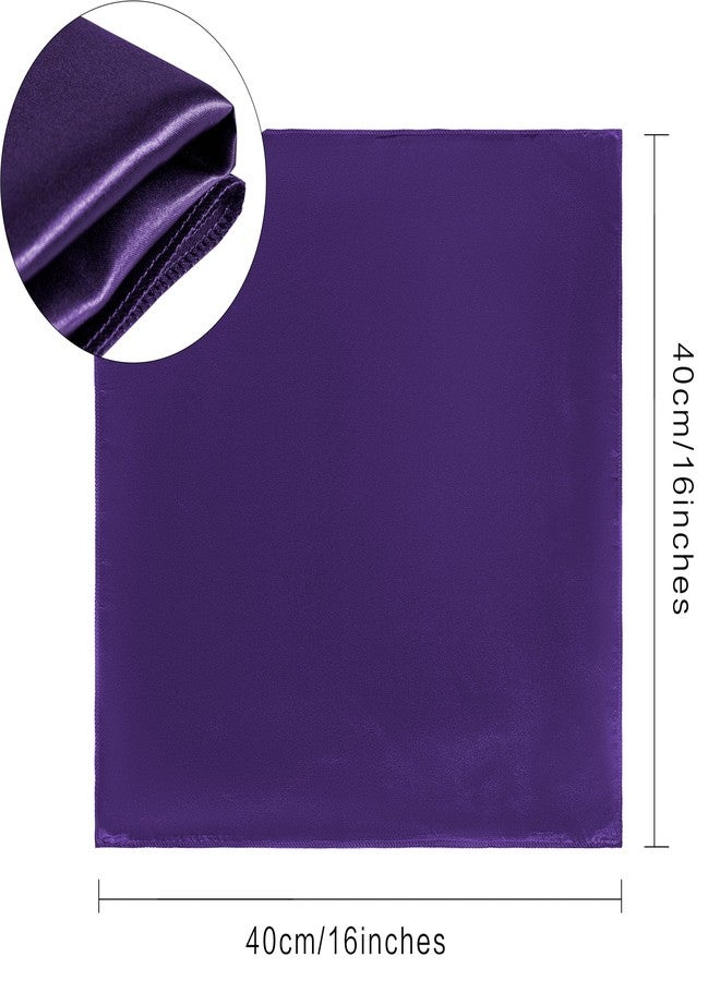 Counfeisly 36 Pack Square Satin Dinner Napkins, 16x16 Inches Silky Soft Smooth Table Cloth Napkins for Restaurant Weddings Banquet Party Decoration, Purple - Image 5