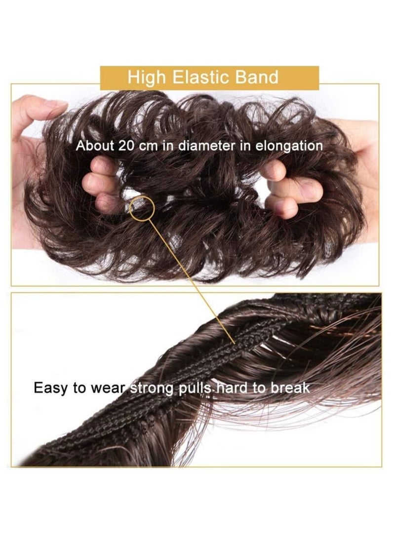 Estelle Messy Bun Hair Piece 100% Human Hair Messy Rose Bun Hair Buns Hair Piece for Women Real Hair Scrunchies Updo Hair Pieces Bun Extension Ponytail Messy Hair Bun (Dark Brown)  - Image 3