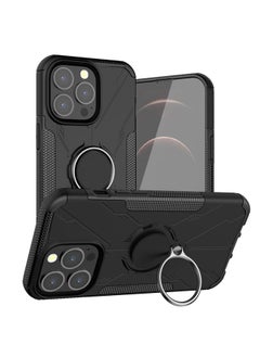 Generic Case Cover For iPhone 13 mini Armor Bear Shockproof PC + TPU Protective Case with Ring Holder  Black 