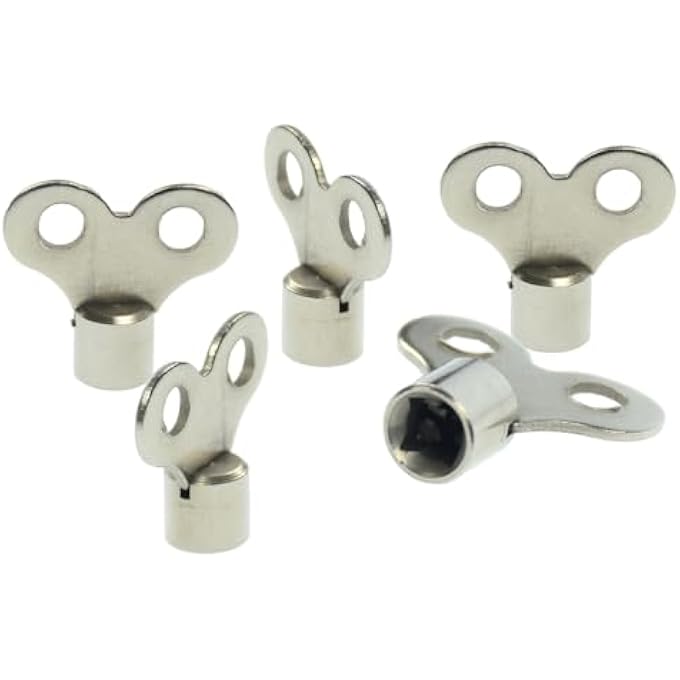 RADIATOR BLEED KEY- RADIATOR VALVE CLOCK KEY FOR BLEEDING AND AIR VENT - SQUARE RADIATOR BLEED VALVE KEYS FOR MANY RADIATORS HEATERS PACK OF 5 - Image 1