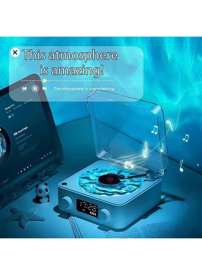 CPENSUS Retro-Style Wireless Waves Bluetooth Speaker, Aqua Vinyl Speaker, The Waves Vinyl Player with Ambience Light and Clock for Bedroom, Office, Party - Image 2