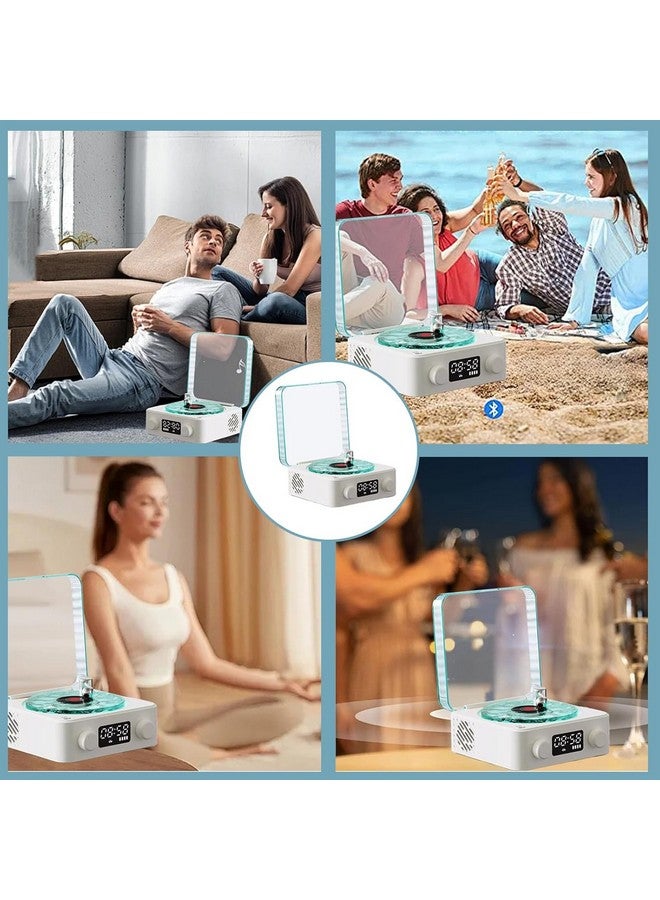 CPENSUS Retro-Style Wireless Waves Bluetooth Speaker, Aqua Vinyl Speaker, The Waves Vinyl Player with Ambience Light and Clock for Bedroom, Office, Party - Image 5