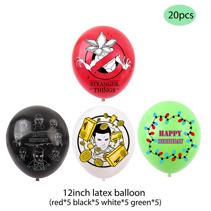 38-Piece 'Stranger Things' Themed Birthday Party Balloon and Banner Decoration Set - Image 5