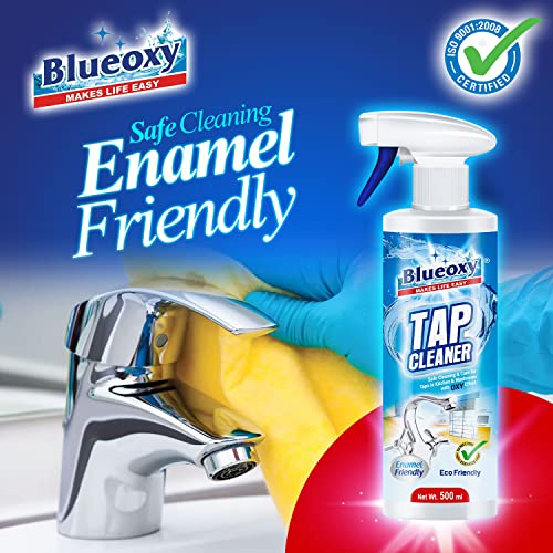 BLUEOXY Tap Cleaner Spray - 500ml | The Expert Hard Water | Soap Scum | Limescale Stain Remover Best for Basins | Faucets | Taps | Fixtures | Bathtubs | Shower Glasses - Pack of 1 - Image 4