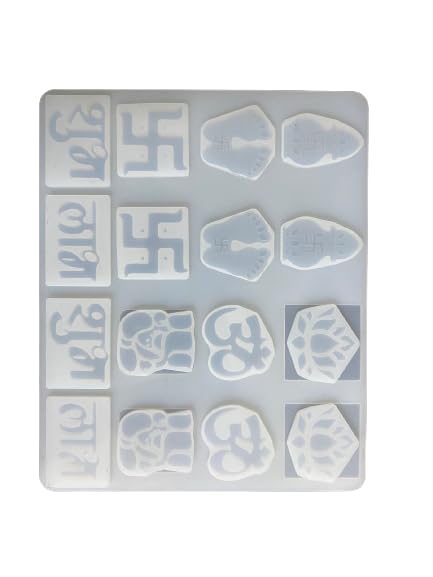 Artool Artool Diwali Home Decore Kalash Sathiya Subh Labh Ganesh Om Kamal Lotus Resin Mold for DIY Epoxy Resin Art, Diwali Decoration Mould, Set of 1 (AA85)  - Image 2