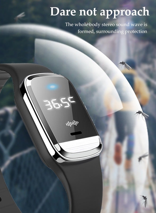 DUNISO Mosquito Repellent Bracelet, Electronic Mosquito Repellent Watch, Waterproof Portable Mosquito Repeller，With Time Display, Suitable For Running, Traveling And Mountaineering  - Image 3