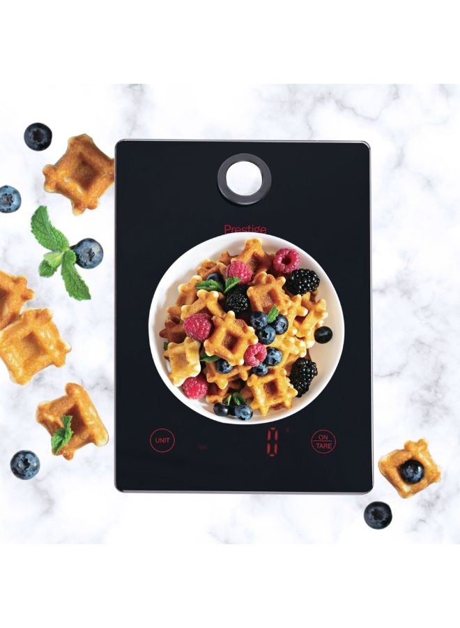 Prestige Digital Kitchen Scale Multifunction Food Weight Scale 5KG | Ultra Slim with Large LCD Display Premium Plastic and Glass Food Scales | 11lb/5kg with 0.1oz/1g Precision, black - PR81006 - Image 1