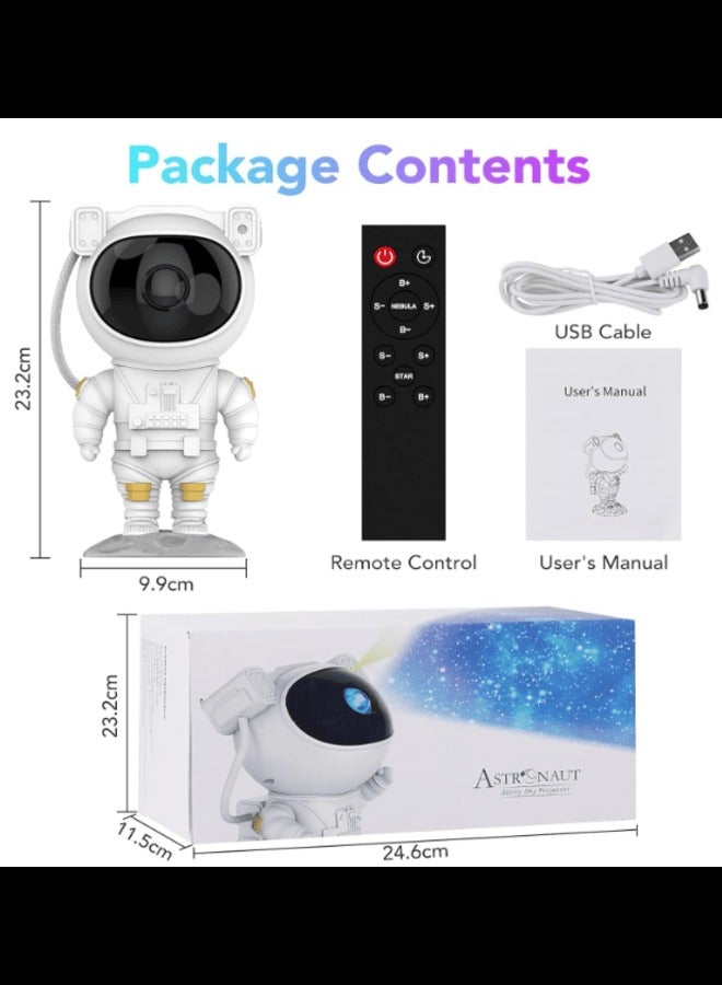HFJ Astronaut Star Projector Galaxy Night Light – Space-Themed LED Lamp with 360° Adjustable Design, Remote Control, and Timer. Perfect for Kids' Rooms, Gaming Spaces, and Home Theaters. - Image 4