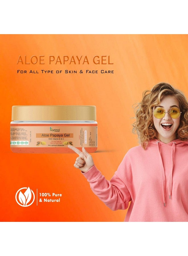 KAZIMA Aloe Papaya Gel with Vitamin E & C for Skin Lightening & Moisturizing, 150ML - Image 3