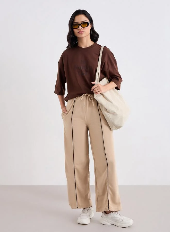 Styli Styli Slogan Print Oversized Longline T-Shirt