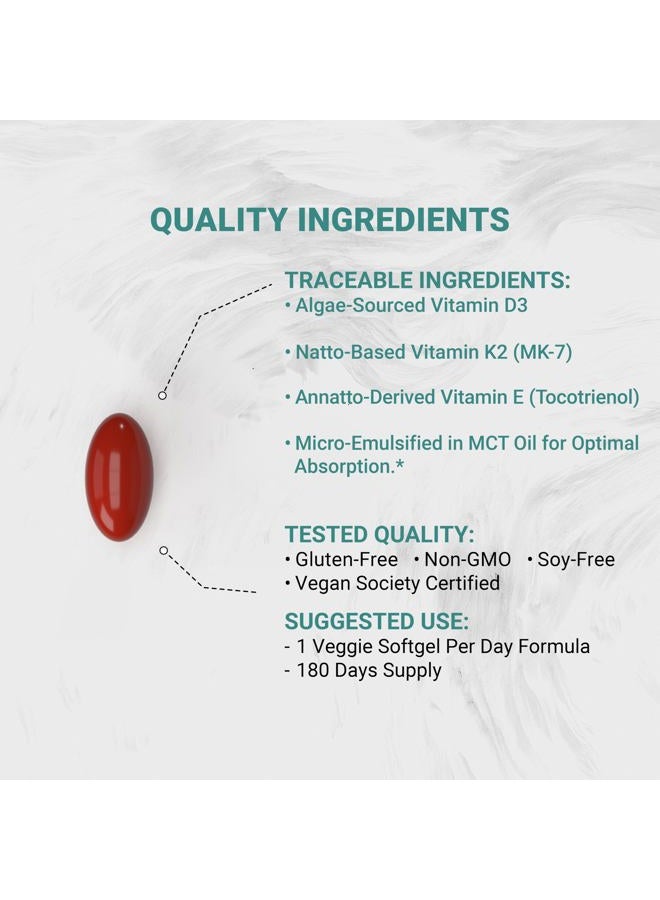 Naturalis Vegan Tocotrienol with CoQ-10 | Nano-Emulsified in MCT Oil for Better Absoprtion | Non-GMO, Soy Free and Vegan Society Certified | 180 Veggie Softgels (Carrageenan Free) - Image 3