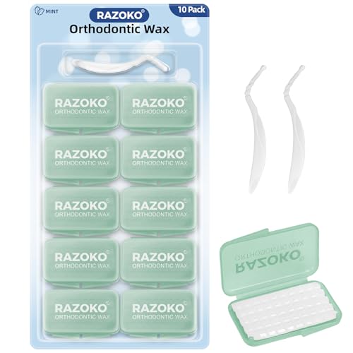 RAZOKO Orthodontic Wax for Braces Aligners Dental Wax Food Grade Orthodontic Wax Strips Precut Wax Dots - Image 1