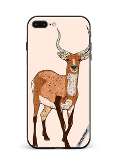 Protective Case Cover For Apple iPhone 7 Plus/8 Plus Red Lechwe, Deer Engraved Design Multicolour