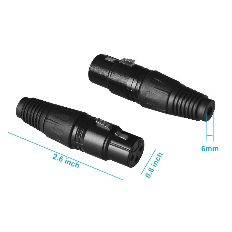 eoere 20 Pack DMX 3 Pin XLR Connectors Female Microphone Mic Cable Plug Audio Socket - Image 2