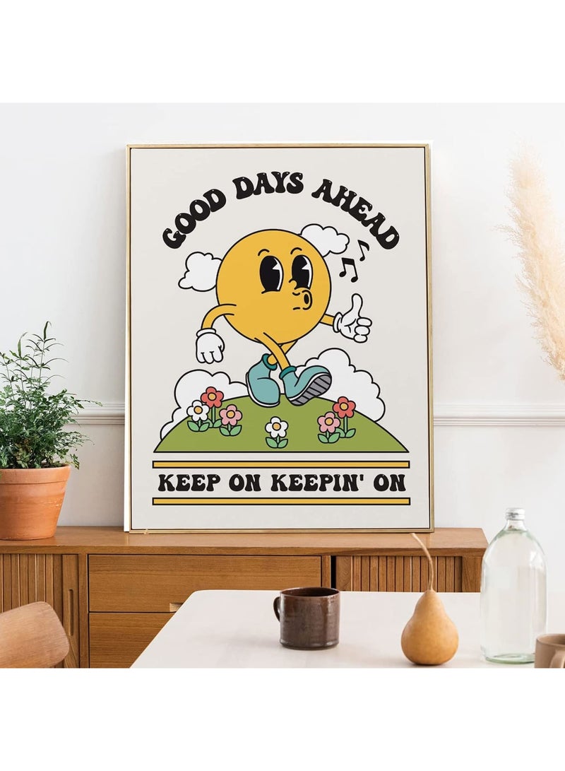 SYOSI Poster Wall Art Canvas Prints Home Decor Frameless Art Prints Cartoon Pattren Retro Artwork Painting Ready to Hang for Office Bathroom Living Room Children's Room (30X40CM) - Image 2