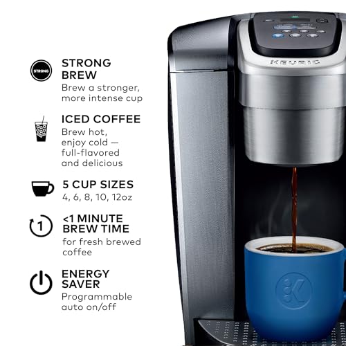 Keurig K-Elite Single Serve K-Cup Pod Coffee Maker, with Strength and Temperature Control, Iced Coffee Capability, 8 to 12oz Brew Size, Programmable, Brushed Silver - Image 3
