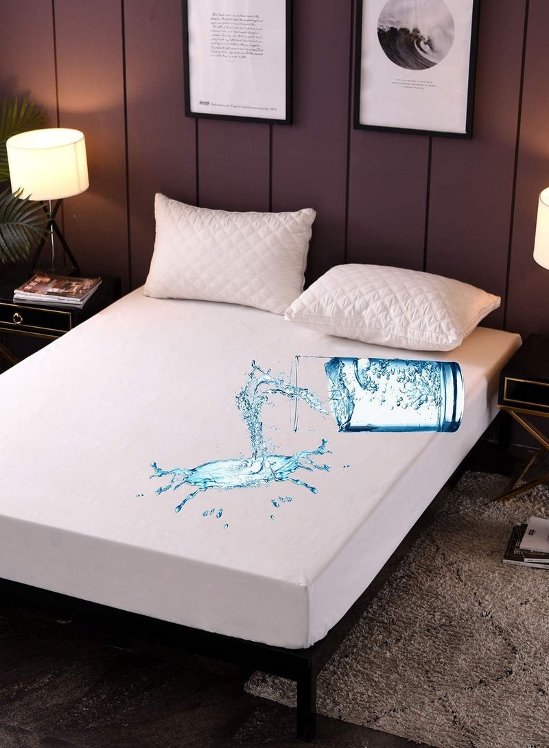 Asraar Luxury Sleep Essentials 6-Piece Set – Includes 2 Prime Pillows 75 x 50cm, 1 Mattress Protector 200 x 200cm, 2 Pillow Protectors 75 x 50cm, and 1 Bed Sheet 200 x 200cm – Perfect Bedding Bundle for a Restful Sleep – Soft and High-Quality Materials  - Image 3