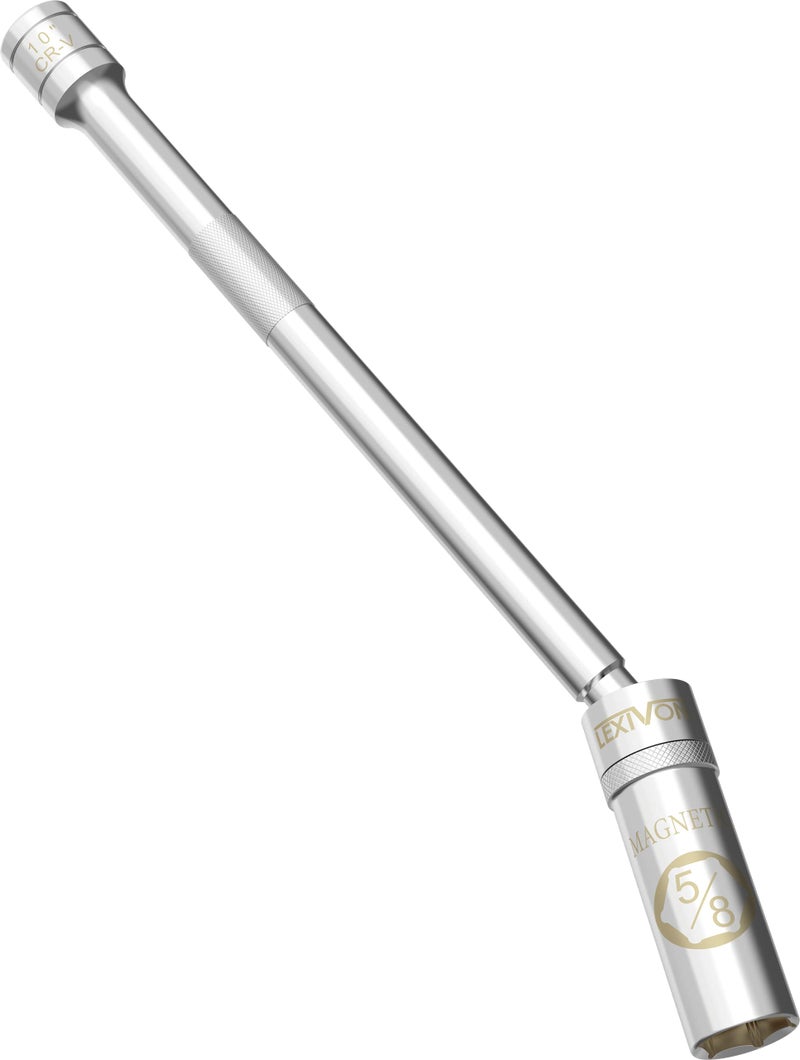 LEXIVON 5/8" قابس مغناطيسي دوار، 3/8" محرك x 10" طول إجمالي | تصميم مغناطيسي معزز مع قابس جدار رقيق، فولاذ Cr-v (LX-122) - Image 1