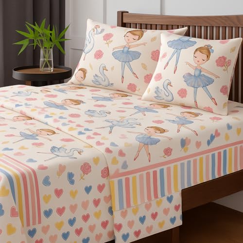 Bhoomi Impex Bed Sheets Brushed Microfiber Floral Patterned Sheet & Pillowcase Sets_King - 108x108 Inch, 1800 TC, White - Image 2