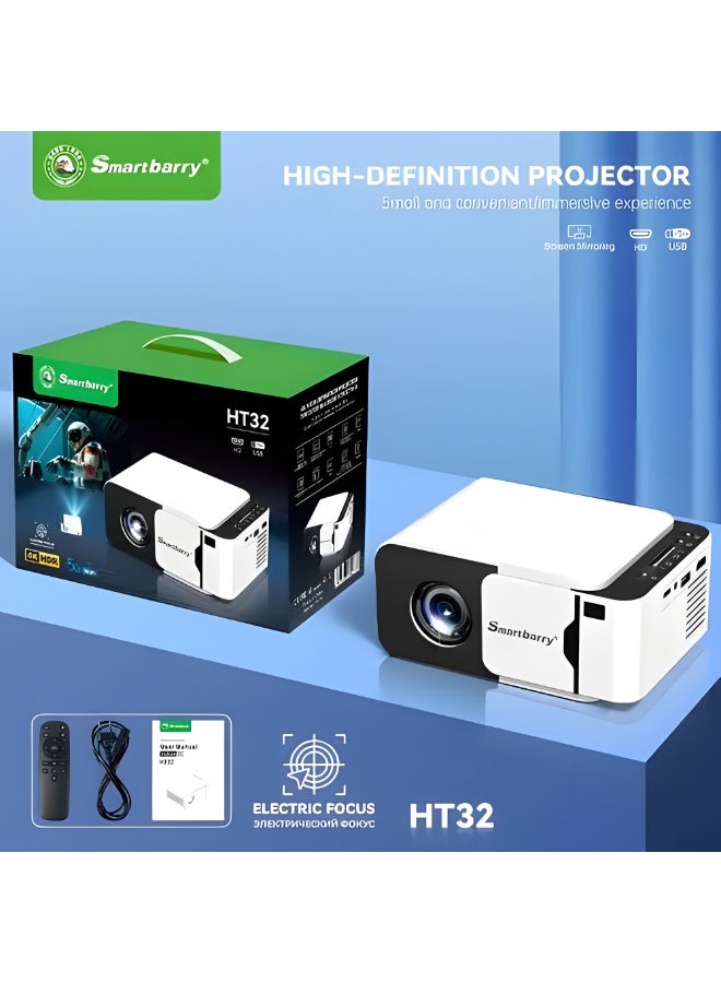 Smartberry 4K Ultra HD Portable Video Projector – Electric Focus, 180” Display Support, Local Stock, Compatible with TV Stick/HDMI/USB, Wireless Screen Mirroring for Home Theater - Image 3